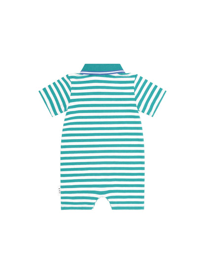 HUXBABY | GREEN STRIPE VACAY ROMPER