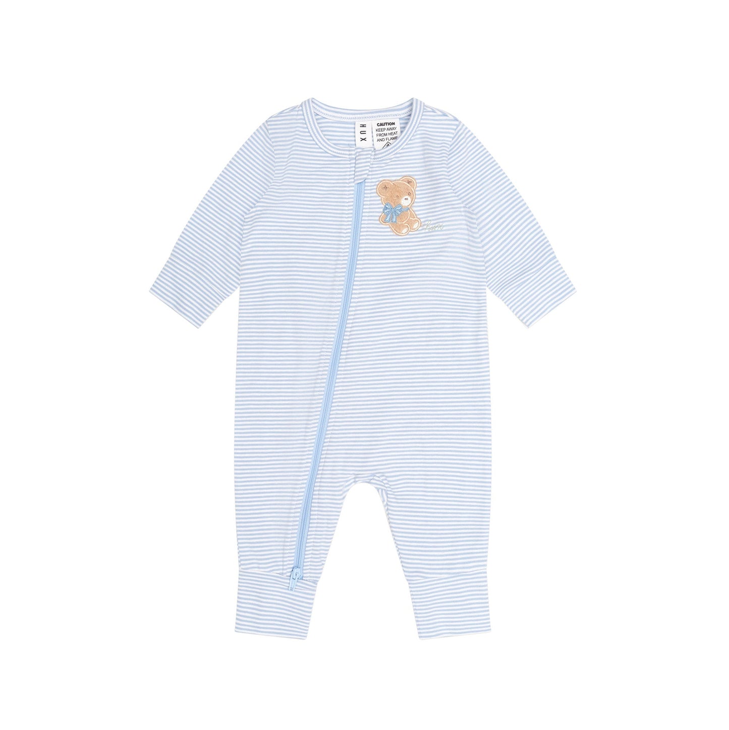 HUXBABY | BOW STRIPE ZIP ROMPER