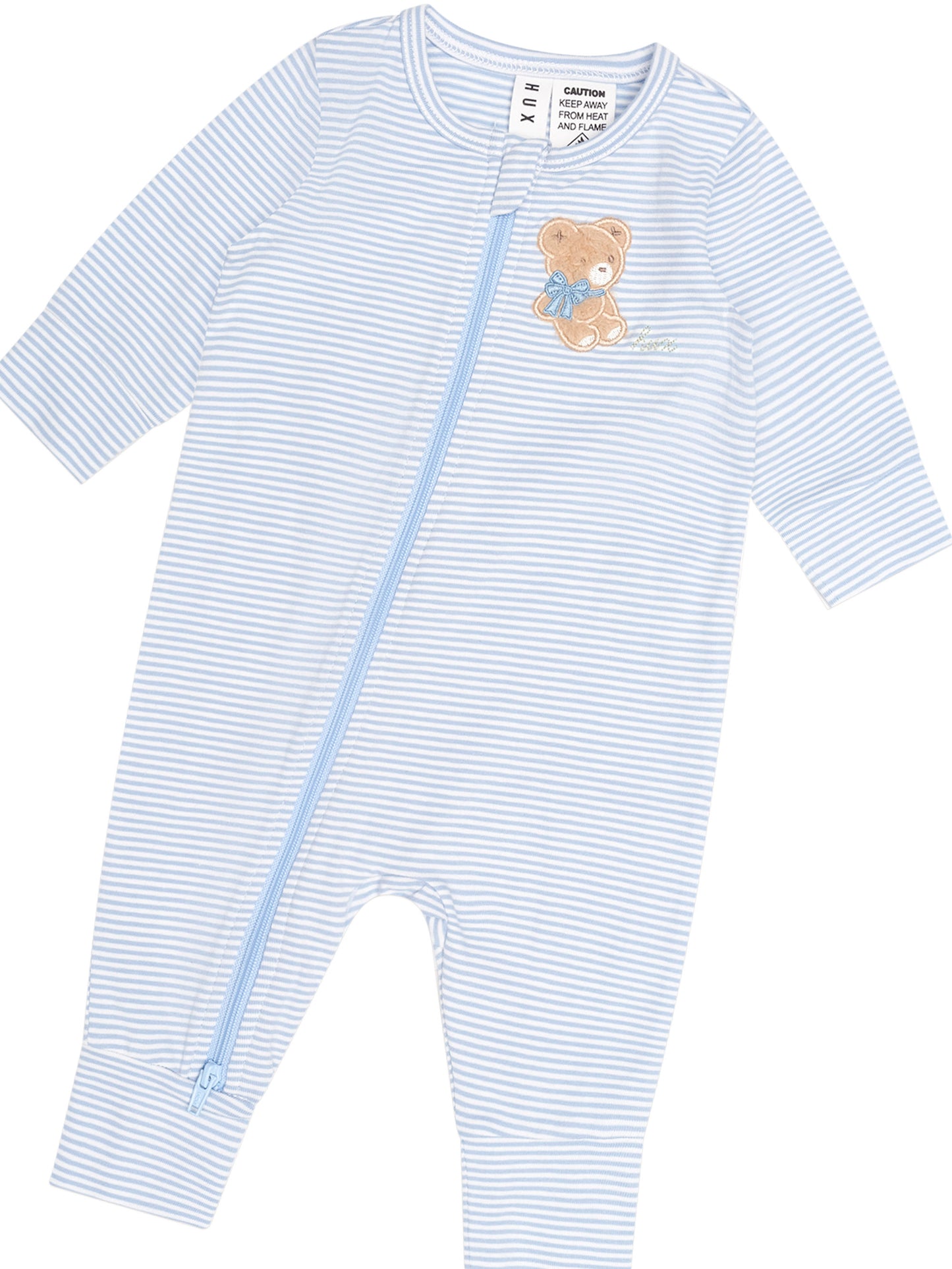 HUXBABY | BOW STRIPE ZIP ROMPER
