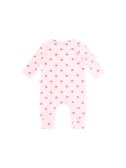 HUXBABY | I HEART YOU POINTELLE FRILL ZIP ROMPER