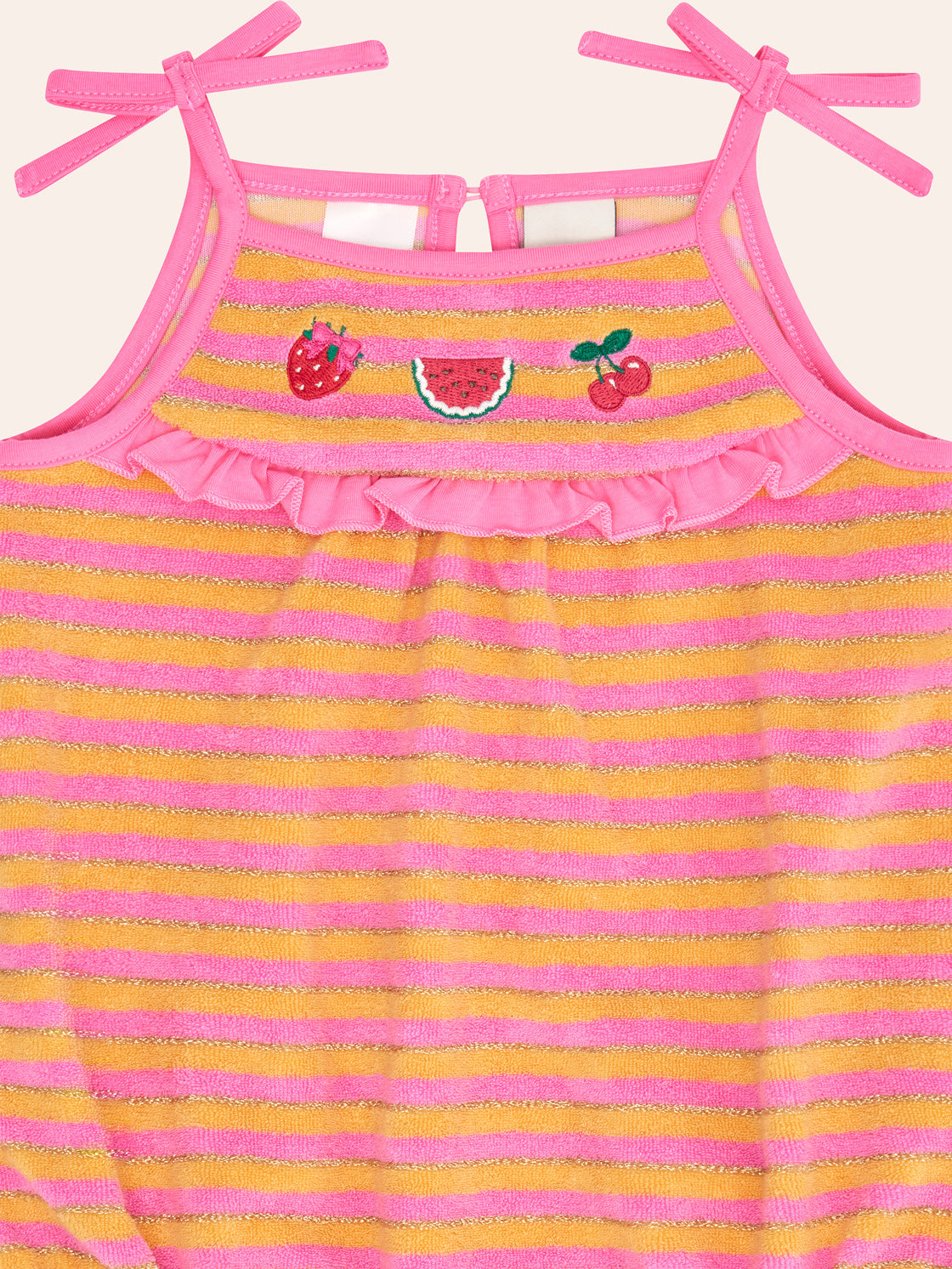 HUXBABY | ROMPER | TROPICAL FRUIT STRIPE