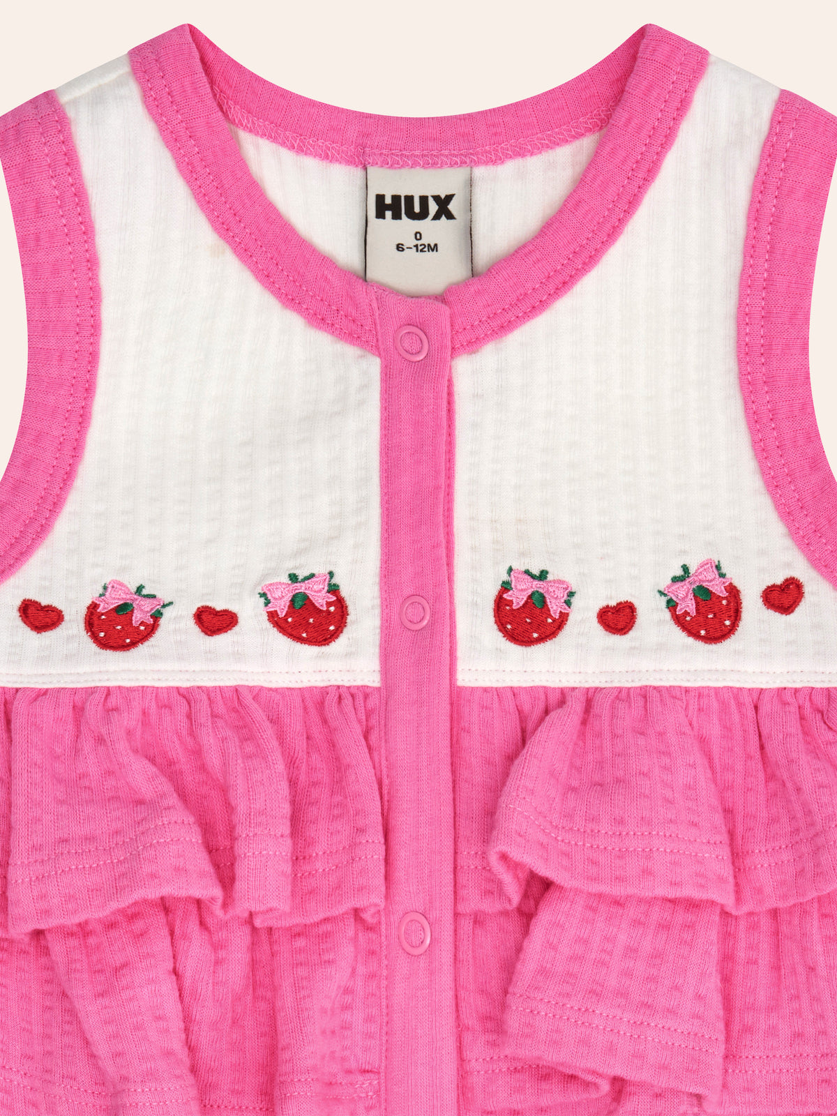 HUXBABY | SEERSUCKER ROMPER | BERRY SWEET