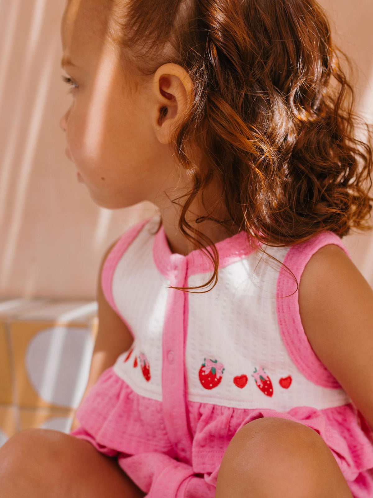 HUXBABY | SEERSUCKER ROMPER | BERRY SWEET