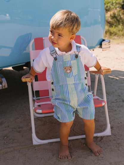 HUXBABY | SHORT OVERALL | BEACH CLUB STRIPE