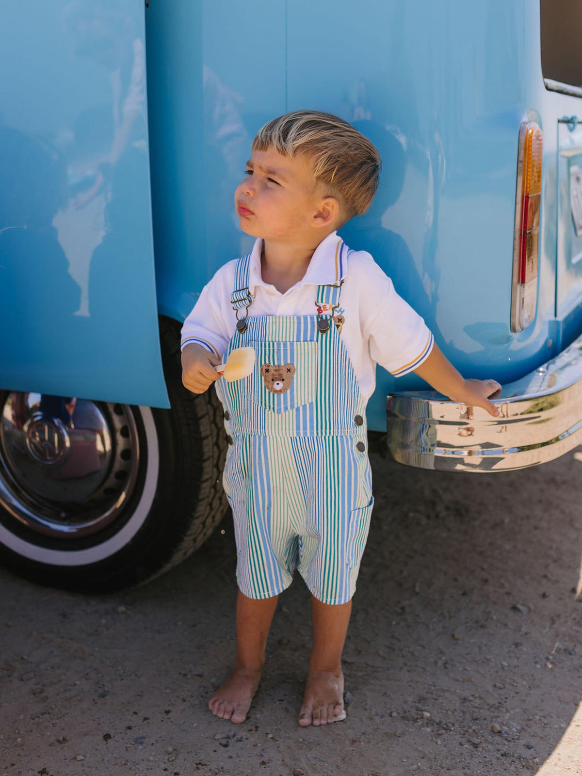 HUXBABY | SHORT OVERALL | BEACH CLUB STRIPE