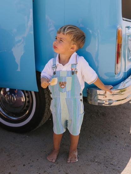 HUXBABY | SHORT OVERALL | BEACH CLUB STRIPE
