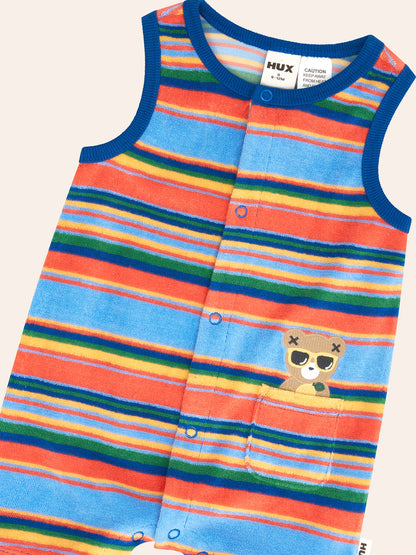 HUXBABY | TOWELLING ROMPER | SUNSET STRIPE