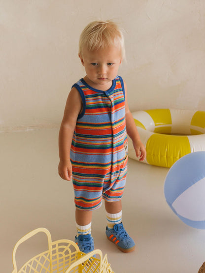 HUXBABY | TOWELLING ROMPER | SUNSET STRIPE