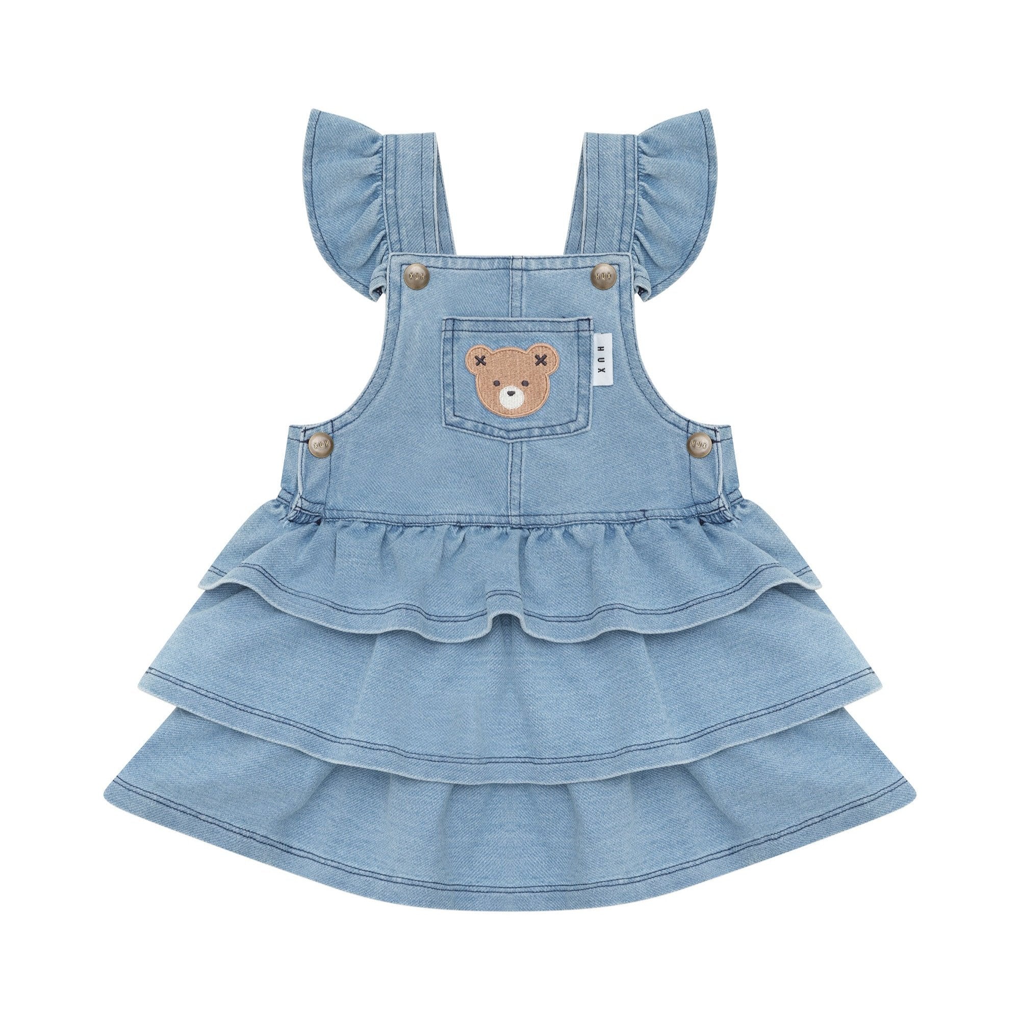 Huxbaby Frill Pinafore - Knit Denim