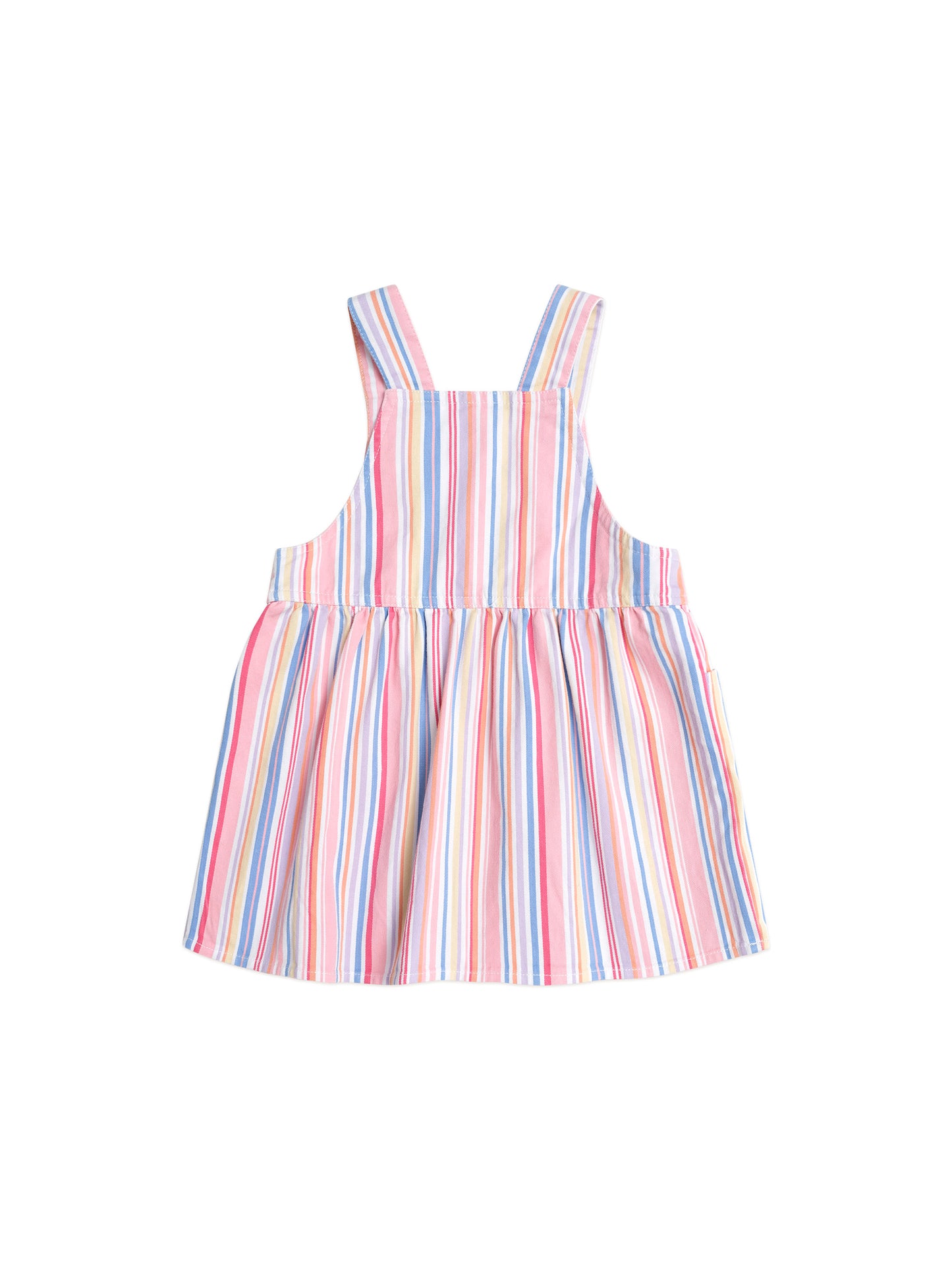 HUXBABY PASTEL STRIPE PINAFORE DRESS