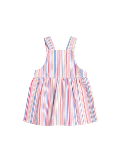 HUXBABY PASTEL STRIPE PINAFORE DRESS