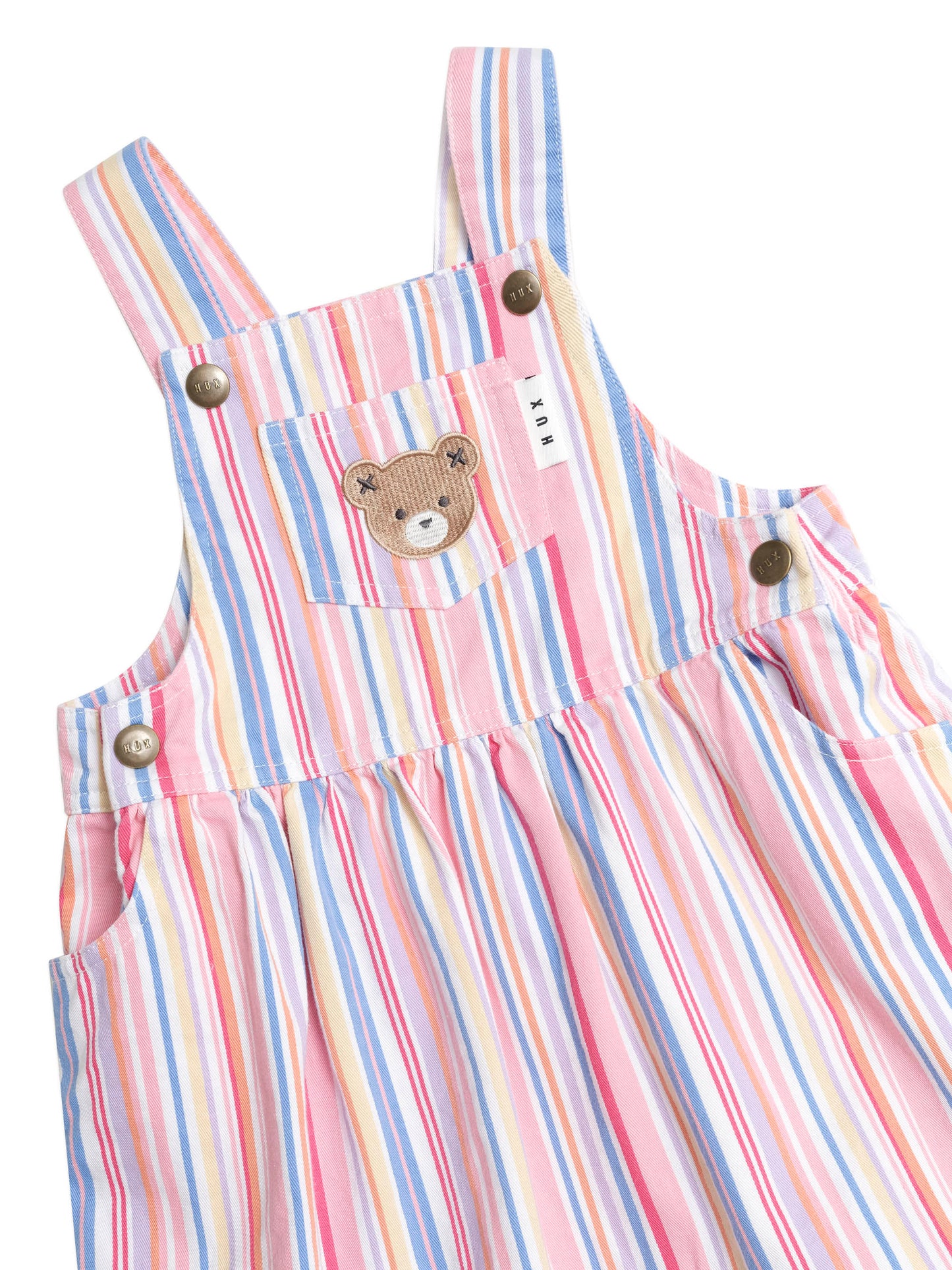 HUXBABY PASTEL STRIPE PINAFORE DRESS