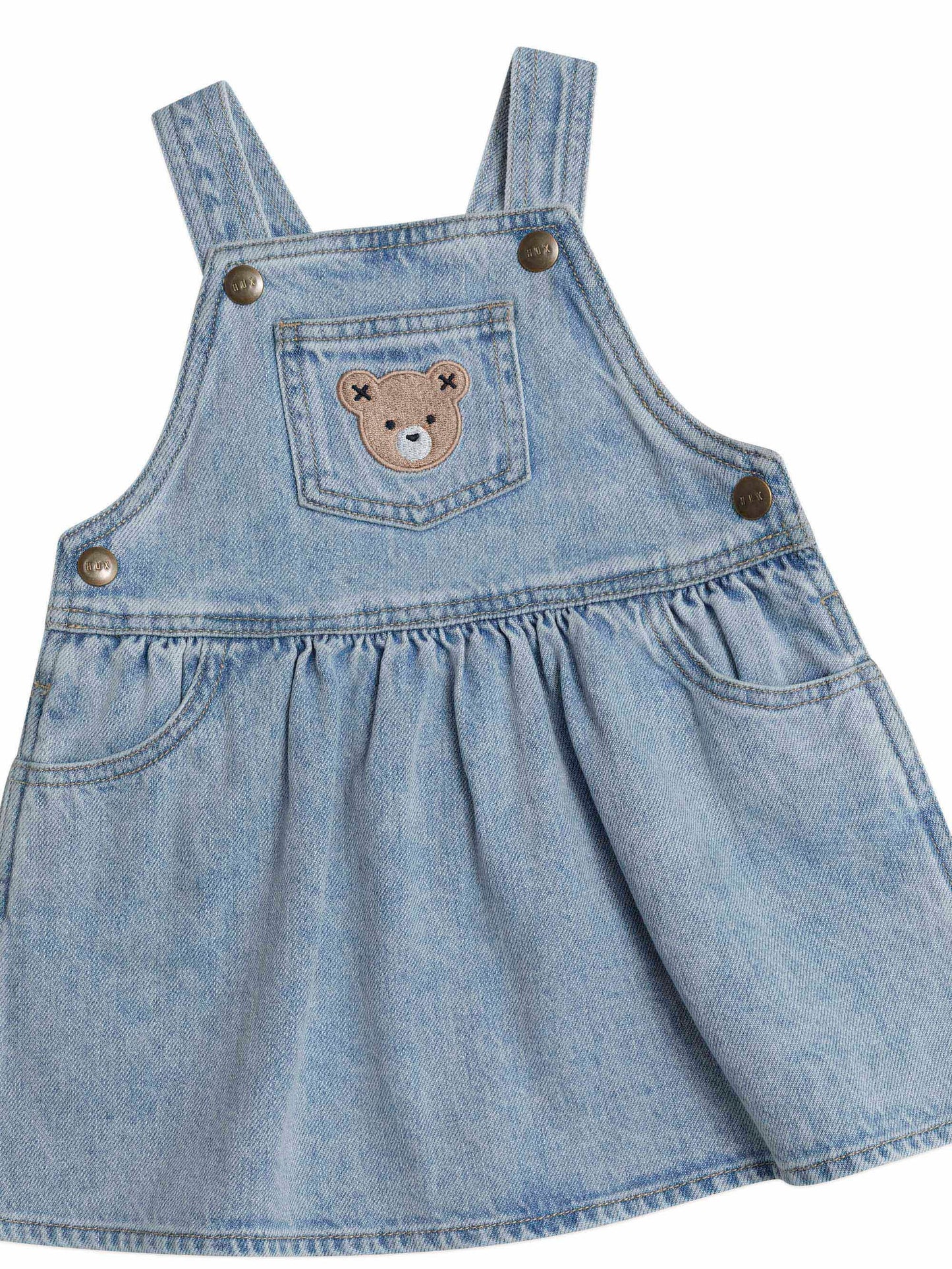 HUXBABY DREAMY DENIM PINAFORE DRESS