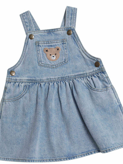 HUXBABY DREAMY DENIM PINAFORE DRESS