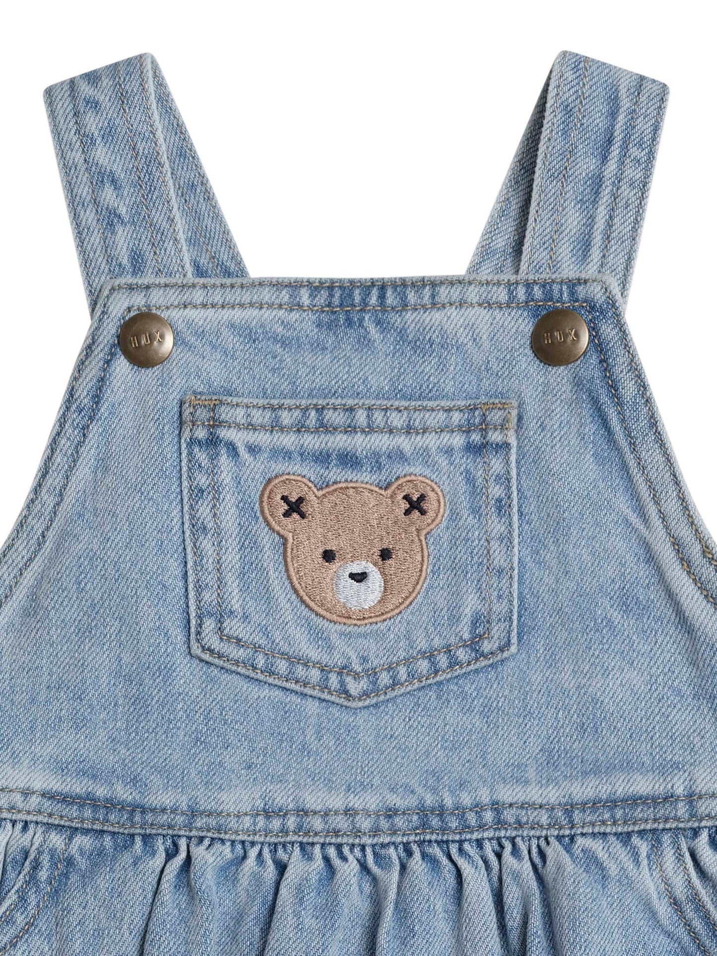 HUXBABY DREAMY DENIM PINAFORE DRESS