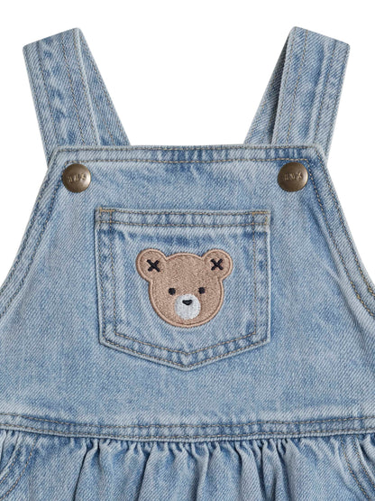 HUXBABY DREAMY DENIM PINAFORE DRESS