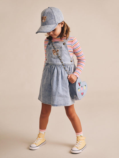 HUXBABY DREAMY DENIM PINAFORE DRESS