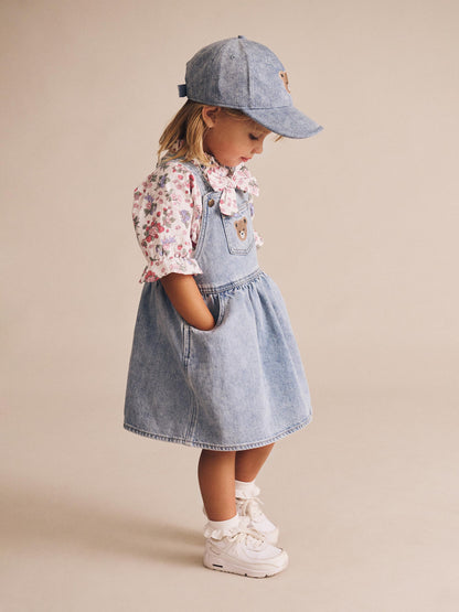 HUXBABY DREAMY DENIM PINAFORE DRESS