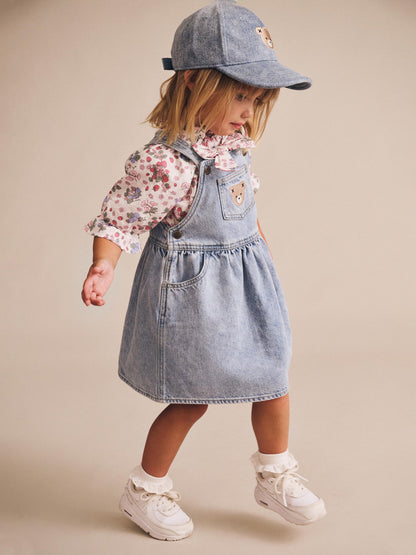 HUXBABY DREAMY DENIM PINAFORE DRESS