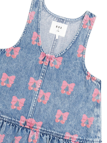 HUXBABY | DREAMY DENIM CHERRY PINAFORE