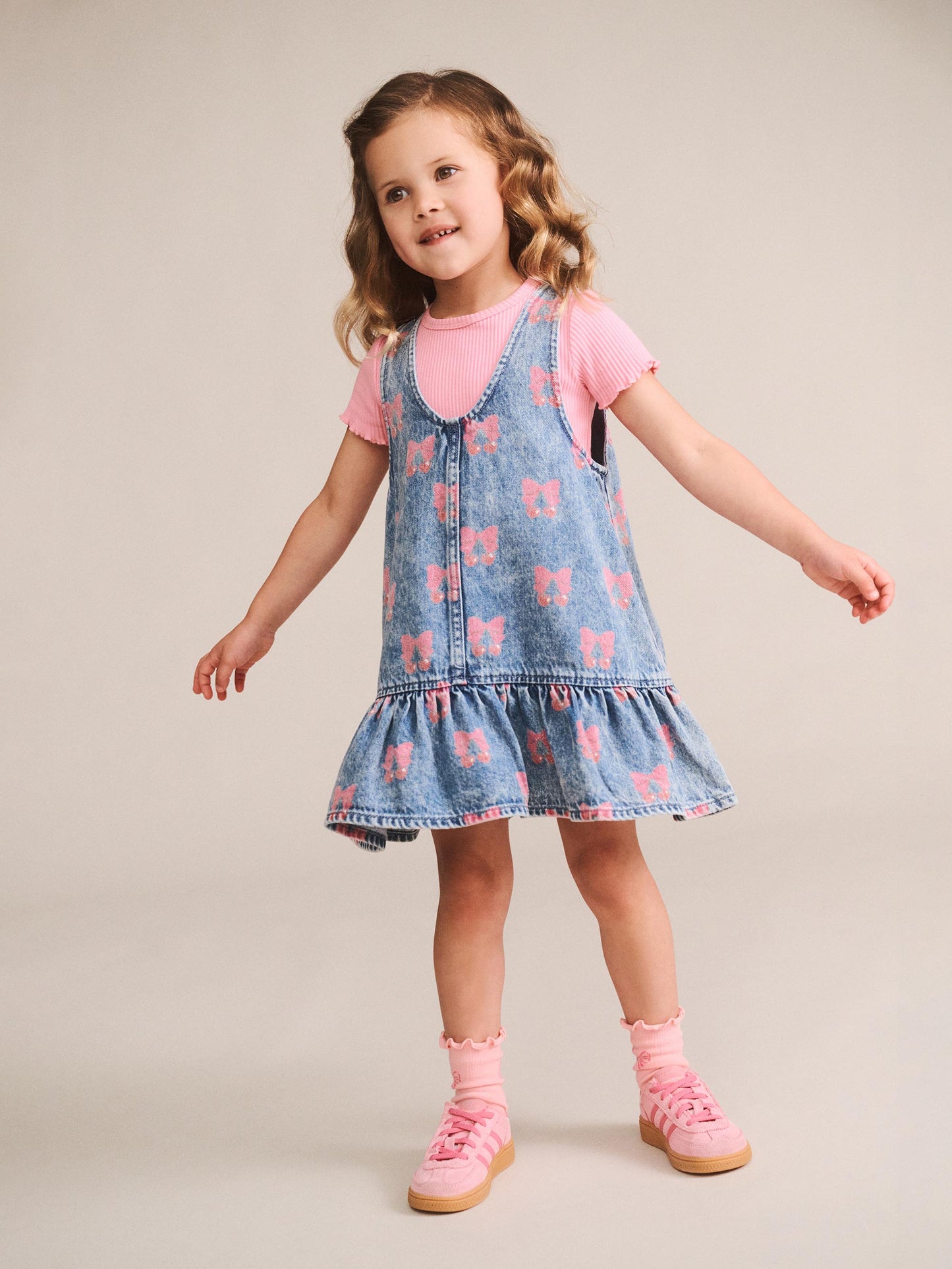 HUXBABY | DREAMY DENIM CHERRY PINAFORE