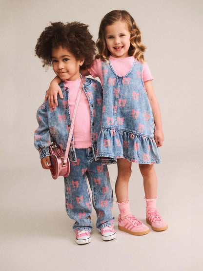 HUXBABY | DREAMY DENIM CHERRY PINAFORE