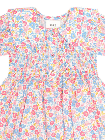 HUXBABY | VINTAGE FLORAL SHIRRED COLLAR DRESS