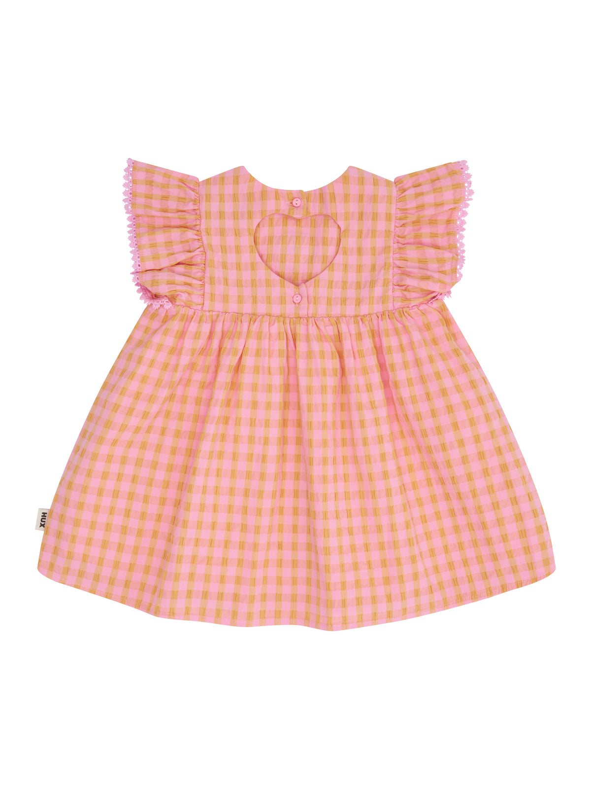 HUXBABY | SEERSUCKER DRESS | MANGO SHERBET