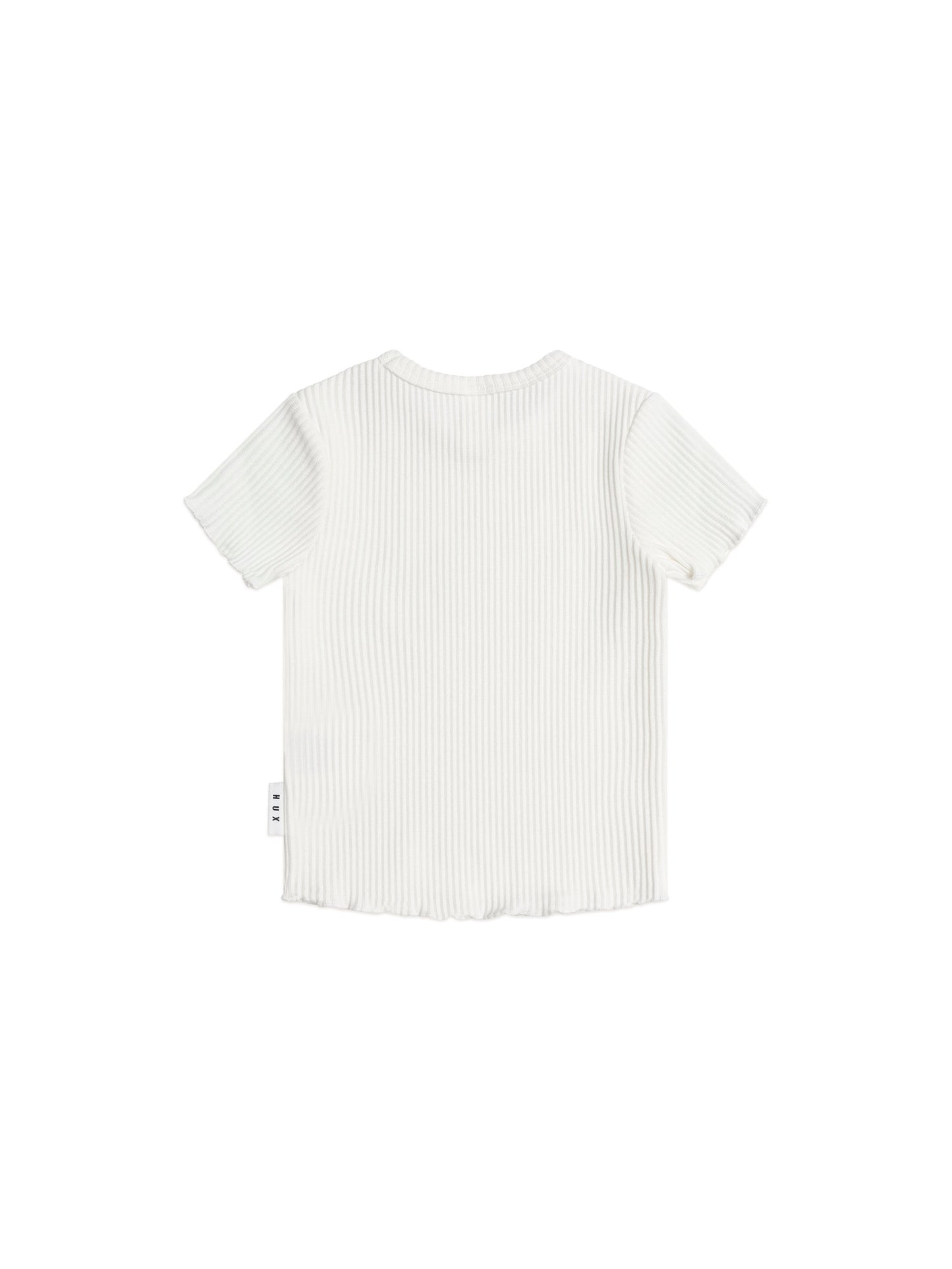 HUXBABY RIB TEE - ALMOND MILK