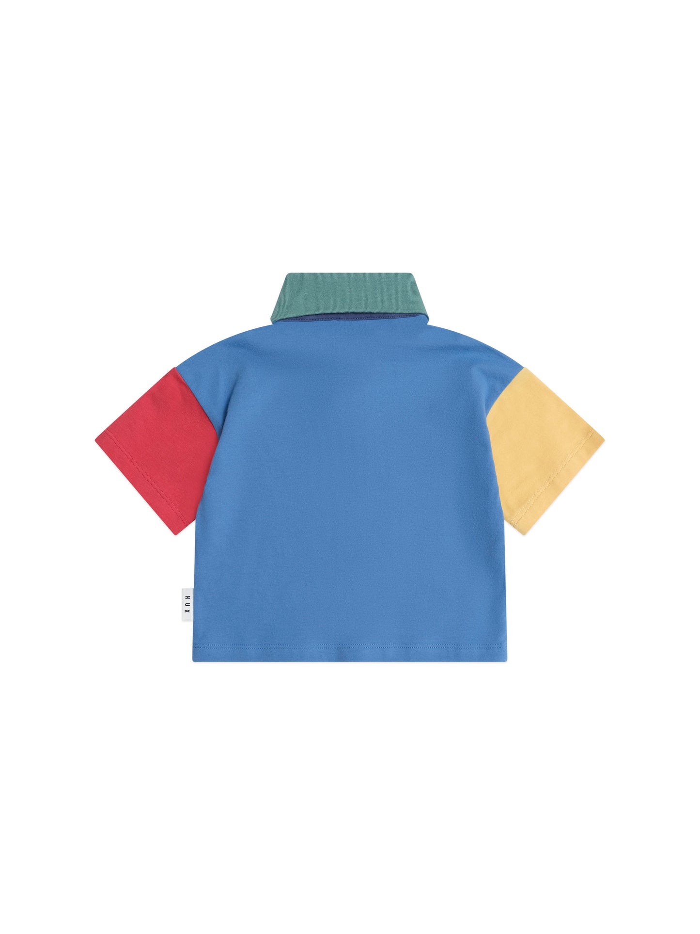 HUXBABY COLOUR BLOCK BOXY POLO TEE