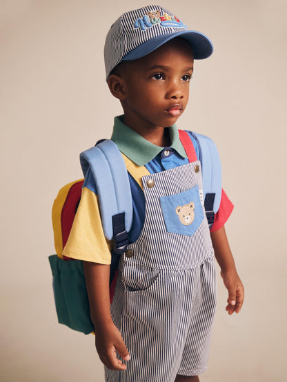 HUXBABY COLOUR BLOCK BOXY POLO TEE