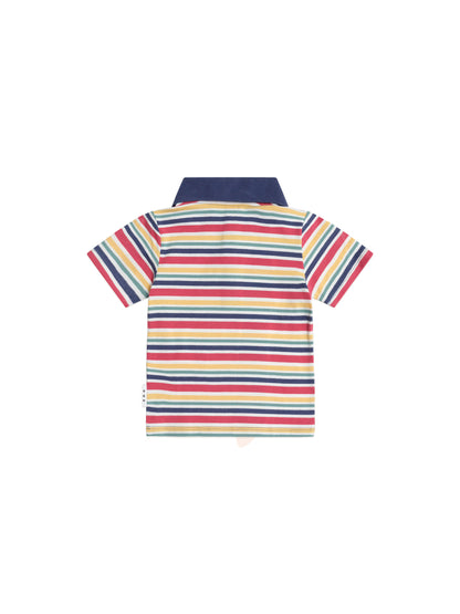 HUXBABY POLO TEE VINTAGE STRIPE