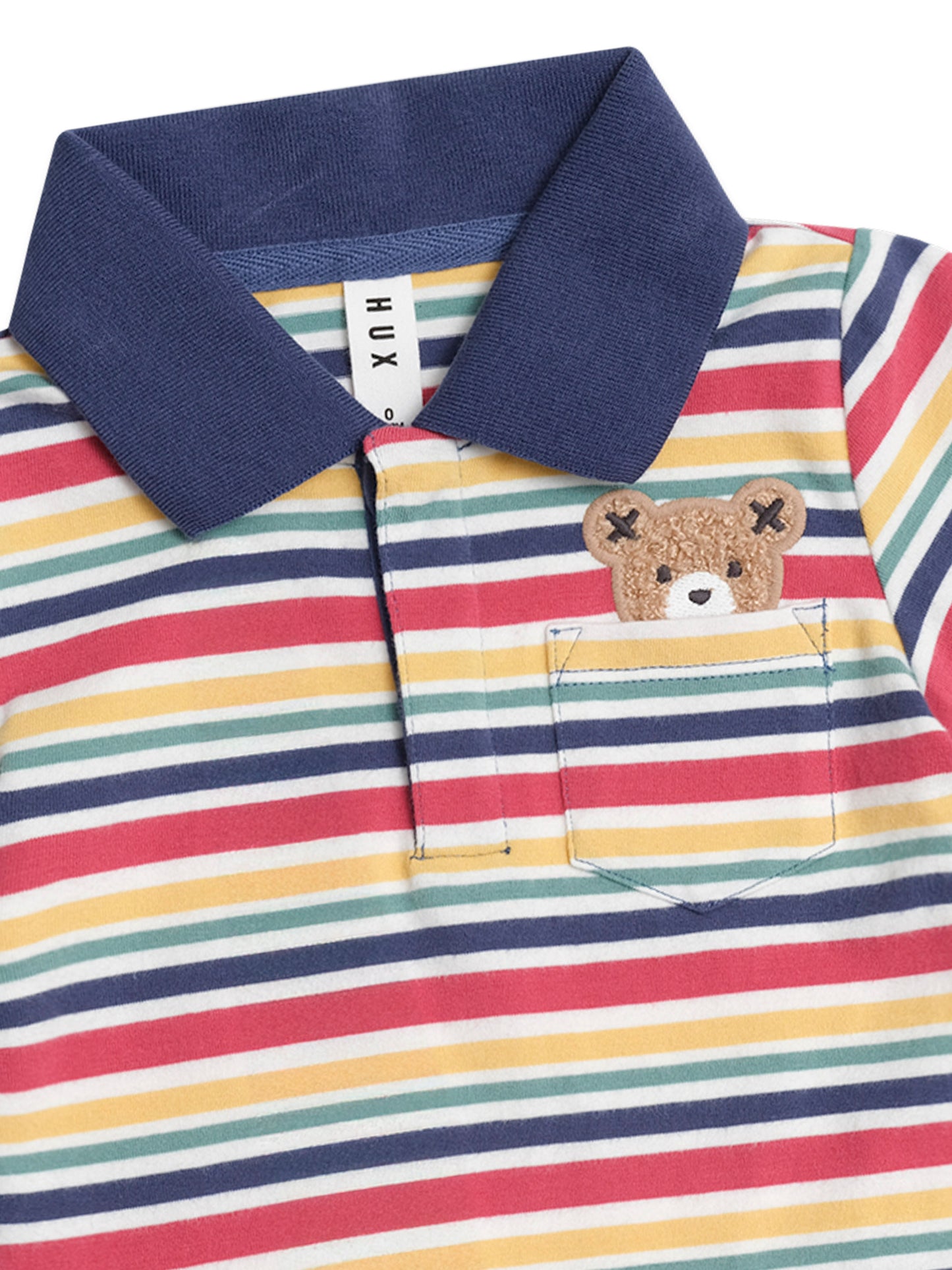 HUXBABY POLO TEE VINTAGE STRIPE