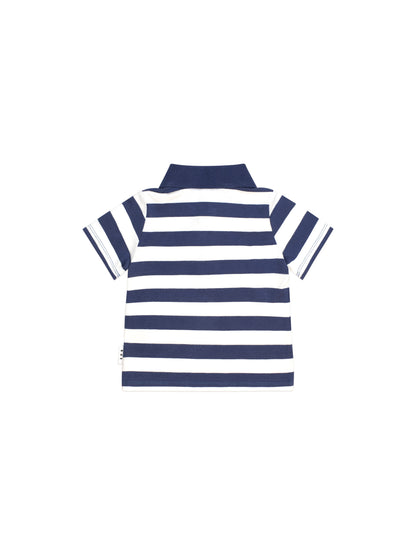 HUXBABY STRIPE POLO TEE