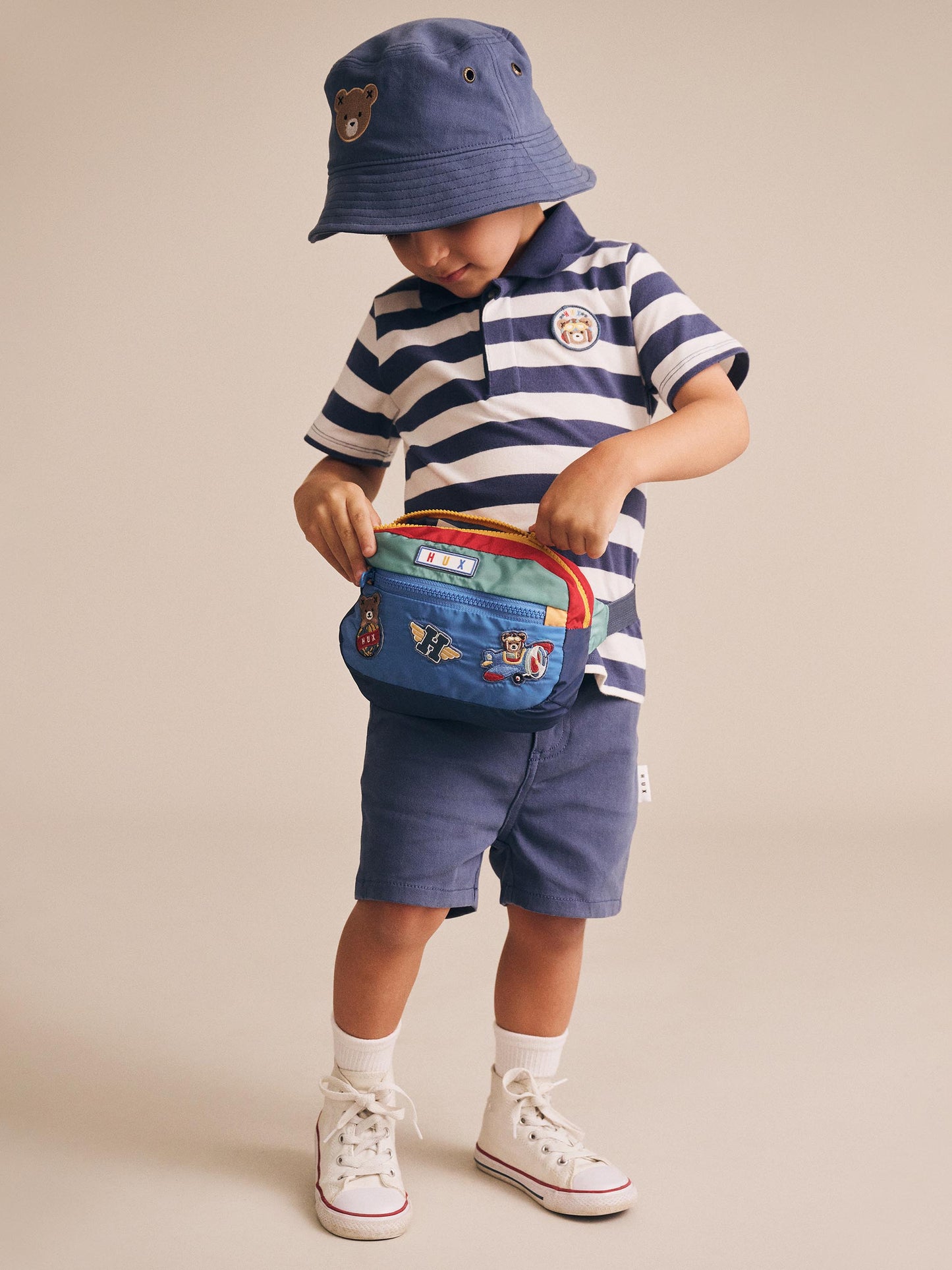 HUXBABY STRIPE POLO TEE