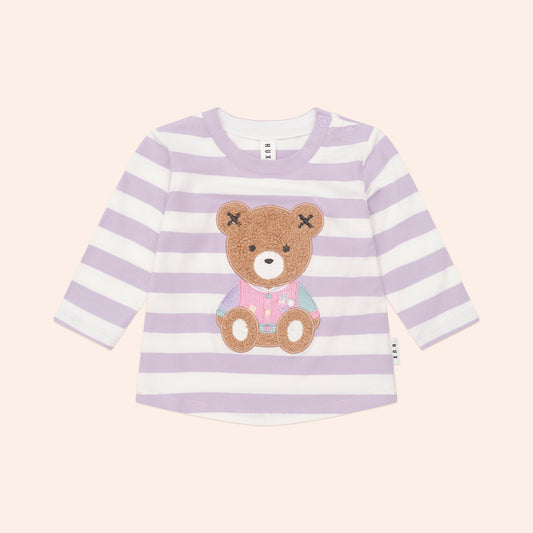 HUXBABY COLLEGE HUX ORCHID STRIPE TOP