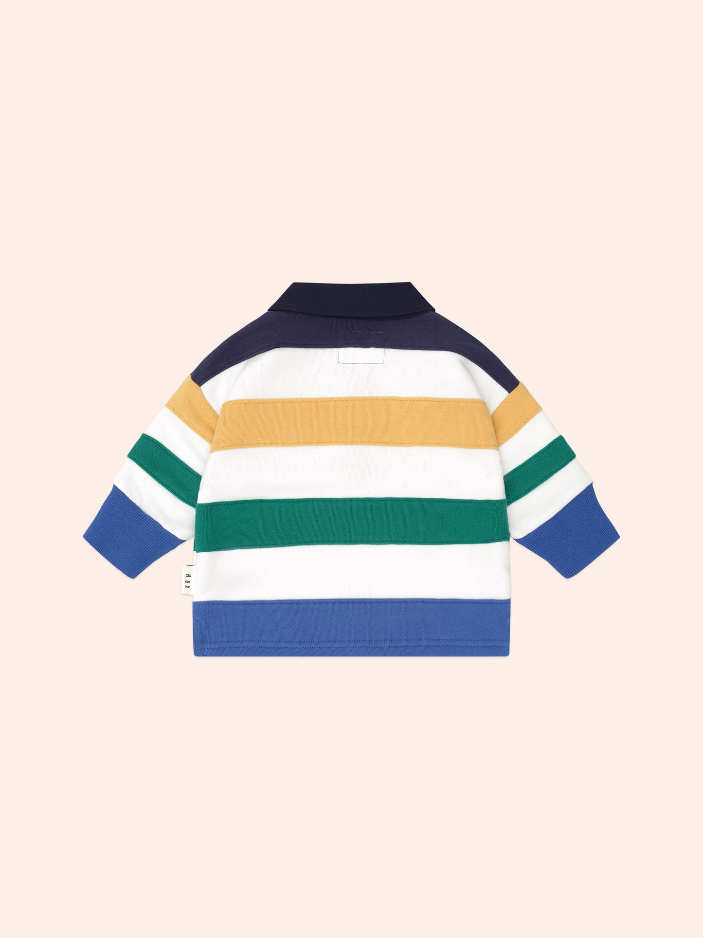 HUXBABY COLOUR BLOCK PANELLED RUGBY TOP