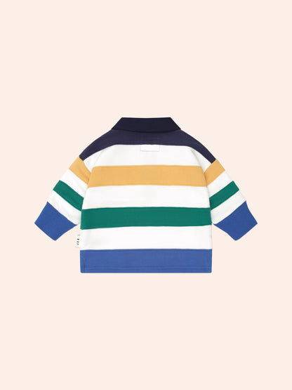 HUXBABY COLOUR BLOCK PANELLED RUGBY TOP