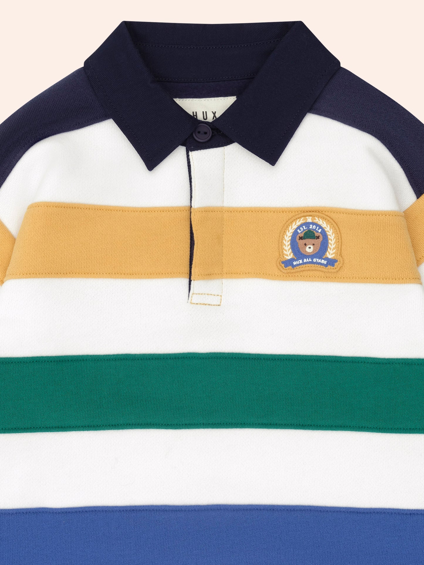 HUXBABY COLOUR BLOCK PANELLED RUGBY TOP