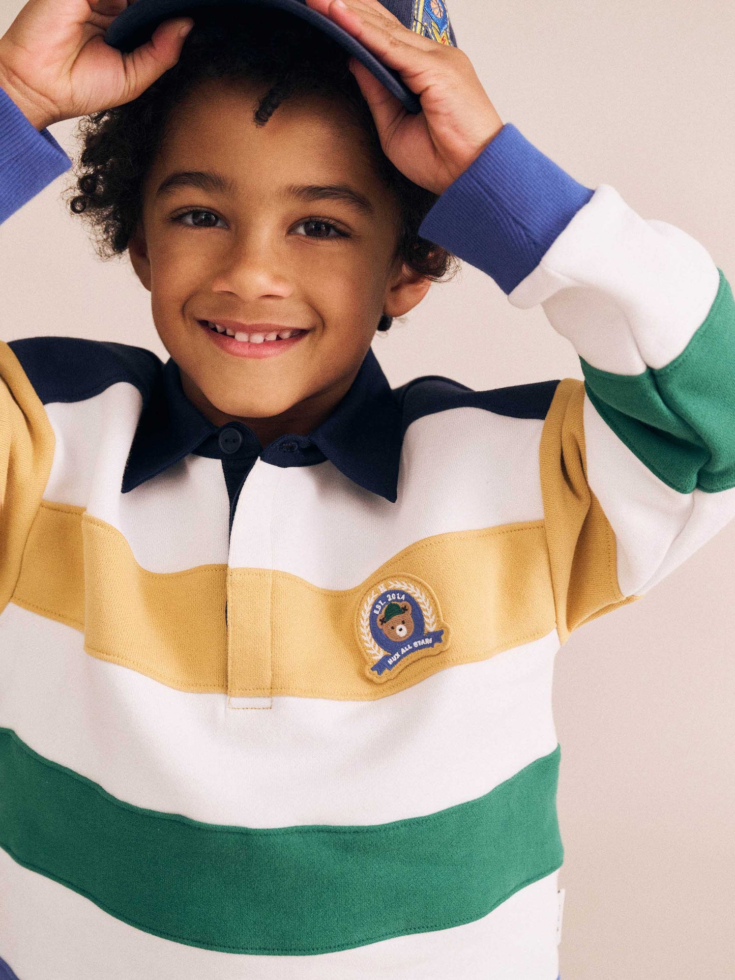 HUXBABY COLOUR BLOCK PANELLED RUGBY TOP