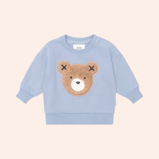 HUXBABY STONE BLUE FURRY HUXBEAR SWEATSHIRT