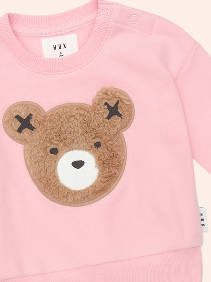 HUXBABY BLUSH FURRY HUXBEAR SWEATSHIRT