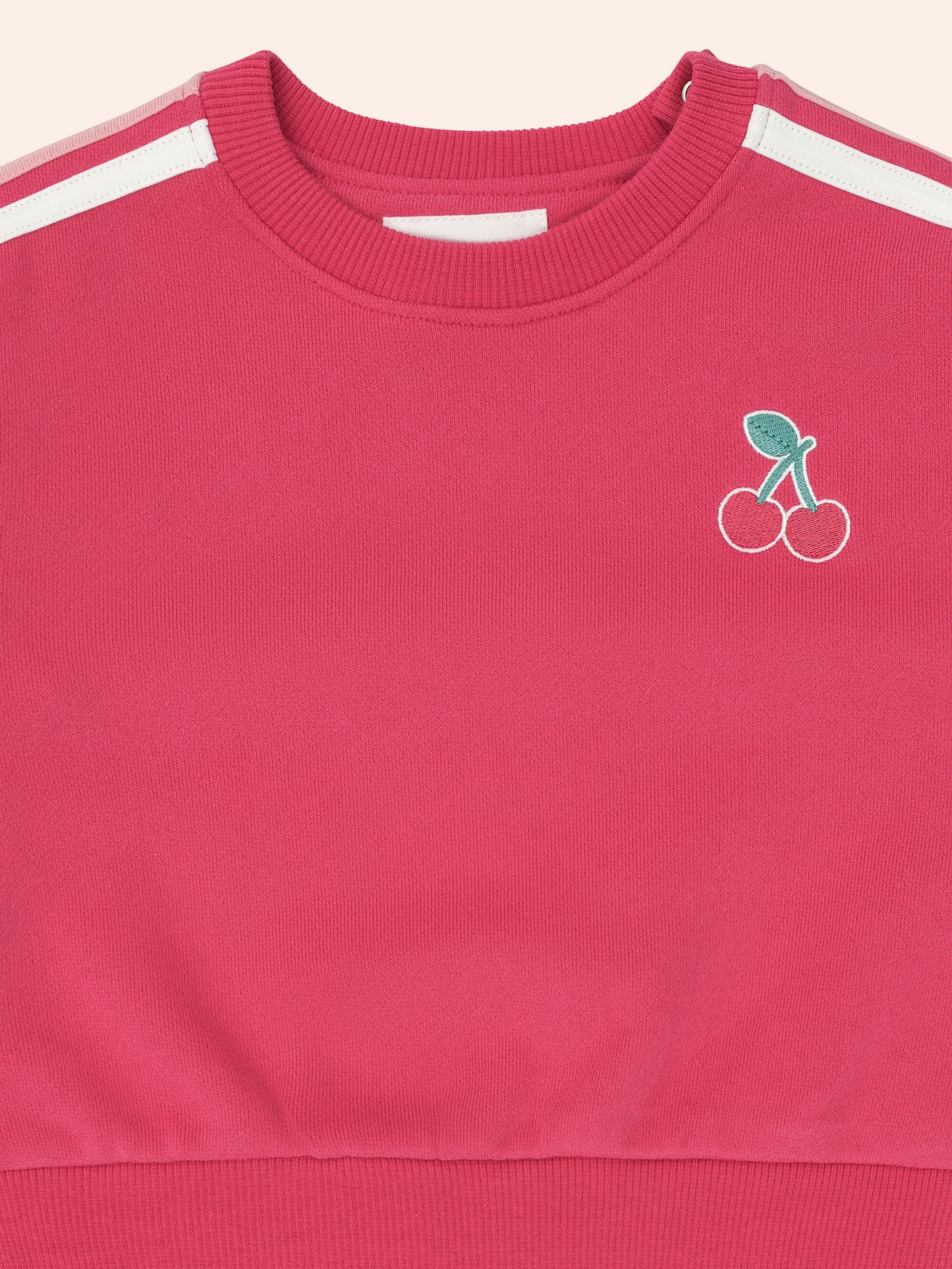 HUXBABY RACER STRIPE SWEATSHIRT | CHERRY