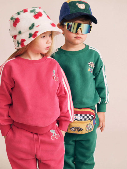 HUXBABY RACER STRIPE TRACKPANT | CHERRY