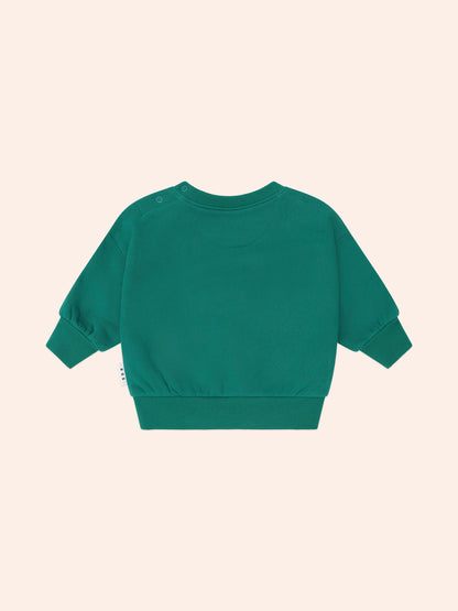 HUXBABY RACER STRIPE SWEATSHIRT | GREEN