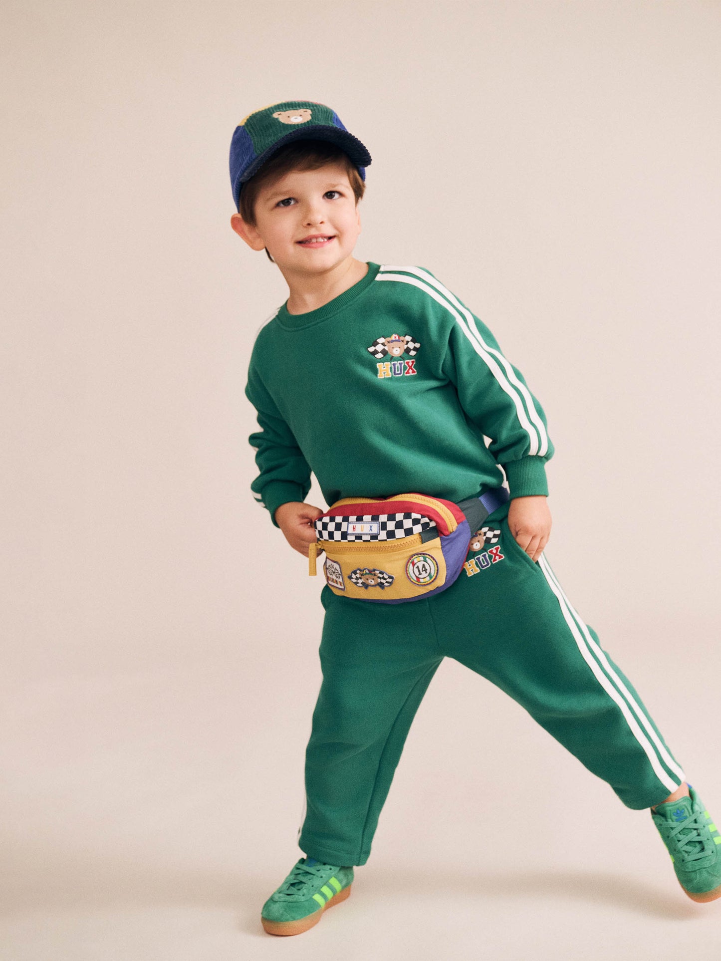 HUXBABY RACER STRIPE TRACKPANT | GREEN