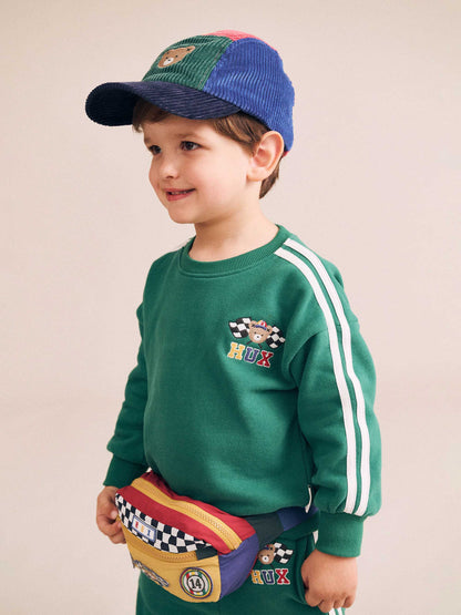 HUXBABY RACER STRIPE SWEATSHIRT | GREEN
