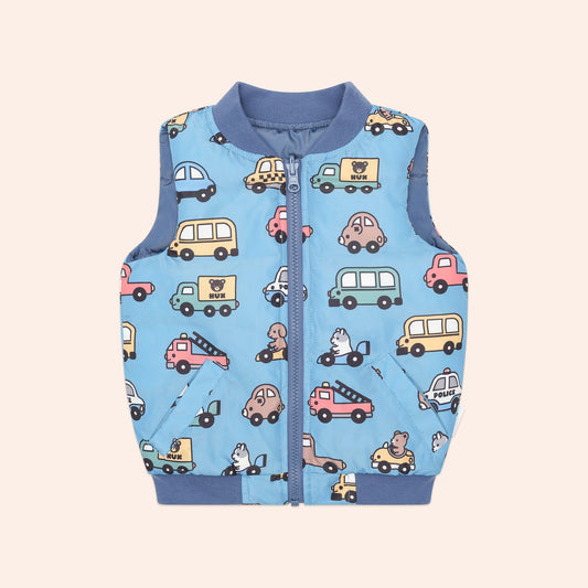 HUXBABY HUXMOBILE REVERSIBLE PUFFER VEST