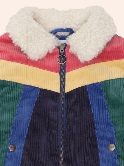 HUXBABY COLOUR BLOCK CORD JACKET | BLUE