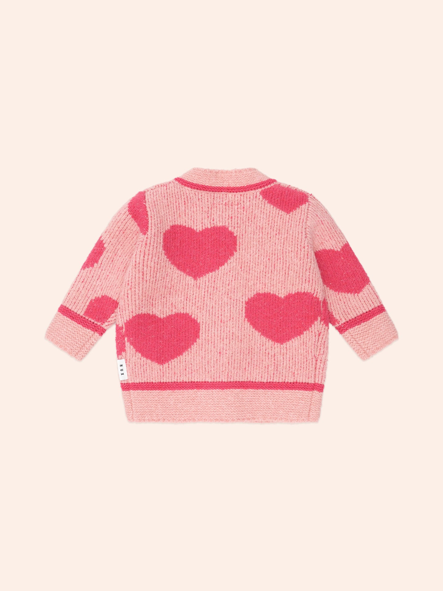HUXBABY HEART TIPPED CARDIGAN